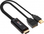 Adapter Club 3D HDMI - DisplayPort 1.2, USB toide, 25cm