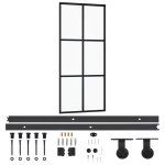 vidaXL liuguks riistvarakomplektiga, ESG klaas ja alumiinium, 90 x 205cm