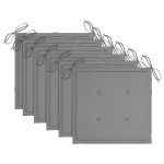 vidaXL aiatooli istmepadjad, 6 tk, hall, 40 x 40 x 3 cm, kangas