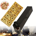 10-Pakk WNMG0804 Karbiid Treiplaadid MWLNR2020K08 Hoidikuga &ndash; CNC Treipingi T&ouml;&ouml;riista Komplekt Metallit&ouml;&ouml;tluseks