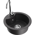 &Uuml;hekordne graniidist valamu Mexen Diego k&ouml;&ouml;gisegistiga Telma, must t&auml;piline - 6512-76-670200-00