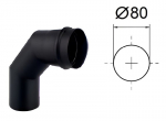 Must korstna 90&deg; v&auml;ljalaskeava koos silikoontihendiga pelletik&uuml;ttele. D-80 mm