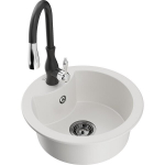 &Uuml;hekordne graniidist valamu Mexen Diego koos k&ouml;&ouml;gisegistiga Savista, valge - 6512-20-672601-70