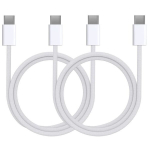 Lot 2 USB-C kaableid iPhone 15 - 15 PLUS - 15 PRO - 15 PRO MAX - 2 meetri nailonkootud kaabel Phonillico&reg;