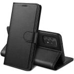 Coque Portefeuille - Phonillico&reg; - Samsung A52 4G/5G/A52s 5G - Musta - Nahkavaikutus - Videotuki