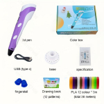 3D Printimispliiatsi Komplekt,  Liukso spalvos rinkinys violetinis