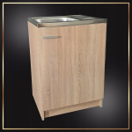 K&ouml;&ouml;gikapp sonoma tammepuust 1-kausiline valamu kroomitud seinasegisti sifoon 60x60cm