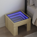 &ouml;&ouml;kapp，&ouml;&ouml;laud，voodikapp LED-tuledega, Sonoma tamm, 40x40x30 cm CFE339326