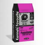 PUPPY&JUNIOR Lamb and Rice 12,5kg. Kennels Favourite. K&otilde;rgeima (superpremium) kvaliteediga t&auml;iss&ouml;&ouml;t k&otilde;ikide t&otilde;ugude kutsikate jaoks lambaliha ja riisiga.