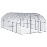 vidaXL kanakuut, 3 x 6 x 2 m, tsingitud teras, Sidabro