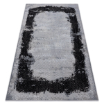 Vaip CORE A004 Raam, Muster augustatud - Struktuuriline, kahel tasemel fliis, must / helehall
