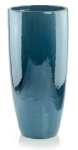 Keraamiline lillepott Glazed, &uuml;mmargune, t&uuml;rkiissinine, 25 x 50(H) cm