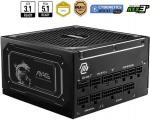 Toiteallikas MSI 1000W 80 Plus Gold MAG A1000GL Moodulaarne ATX 3.1 PCIe 5.0 Toiteallikas