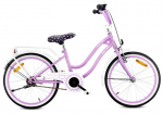 20-tolline t&uuml;drukute laste jalgratas 5&ndash;8-aastastele, Heart Bike, lilla, pakiraami, tugijala ja kellukesega