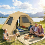 Pop-Up telk 240x240x160 cm Khaki veekindel