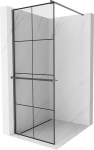 Mexen Kioto+ du&scaron;isein riiuliga Walk-in 90 x 200 cm, must ruudustik, harjatud gun graniit - 800-090-121-66-77, 90 x 200 cm