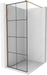Mexen Kioto du&scaron;isein Walk-in 80 x 200 cm, must ruudustik 8 mm, harjatud vask - 800-080-101-65-77, 80 x 200 cm
