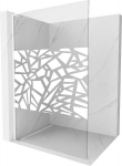 Mexen Kioto L du&scaron;inurk Walk-in 70 x 200 cm, valge muster, valge - 800-070-103-20-85