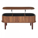 Kohvilaud T&otilde;stetava Kaanega Fl&ouml;&ouml;dimustriga Ovaalne 100x48x54.5 cm P&auml;hkel Ladustamisega