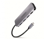 Axagon Hmc-hcr3a Usb-c jaotur: 3x Usb-a, Hdmi, Sd-kaardilugeja