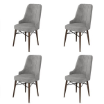 4 tooli komplekt Pare, hall/pruun