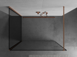 Mexen Kioto du&scaron;inurk Walk-in 90 x 80 cm, must raam, harjatud vask - 800-090-212-65-70-080