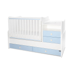 Transformeeritav lastevoodi Lorelli Combo, 62x110/72x172 cm, valge/helesinine