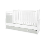Muudetav lastevoodi Lorelli Trend Plus New, 110x62/161x62 cm, valge/heleroheline