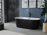 Mexen Luna eraldiseisev vann 150 x 75 cm, valge/must, must &uuml;levool - 52031507575-70, 150 x 75 cm