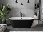 Mexen Flavia vabas seisev vann 150 x 75 cm, valge/must, must &uuml;levool - 54031507575-70, 150 x 75 cm