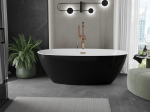 Mexen Eris vann vaba seisev 180 x 80 cm, valge/must, &uuml;lejooksuhari vask - 53441808075-65
