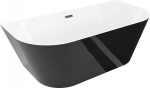 Mexen Oval Slim vann vabal ajamis, vastu seina 170 x 80 cm, valge/must, must &uuml;levool - 52661708075-70, 170 x 80 cm