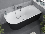 Mexen Mia vabakindel nurgavann parempoolne 160 x 80 cm, valge/must, &uuml;levool gun metal - 52691608075P-95