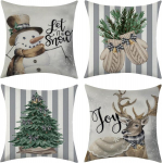 J&otilde;ulupadjap&uuml;&uuml;ride komplekt, linane, 4 tk, 40x40 cm, dekoratiivsed &mdash; j&otilde;ulutekstiilid, diivanikaunistused, dekoratiivpadjap&uuml;&uuml;rid, elutoa j&otilde;ulukaunistused, talvised kodukaunistused, linased padjap&uuml;&uuml;rid komplekt