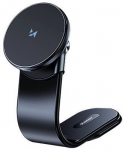 Telefonihoidja Wozinsky WCZ2Y2S magnetiline automobilne hoidik 15W Qi juhtmeta laadijaga must