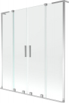 Mexen Velar L Duo vanniekate, kaheosaline, l&uuml;kandustega 150 x 150 cm, l&auml;bipaistev, kroom - 896-150-003-02-01