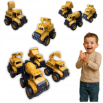 Ehitusautode komplekt 4 tk. koos tagurpidi
