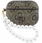 GUESS 4G PEARL KATE AIRPODS PRO 3 K&Otilde;RVAKLAPPIDELE, PRUUN KAAS AHELAGA