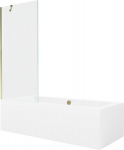 Mexen Cube ristk&uuml;likukujuline vann 180 x 80 cm korpuse ja 1-uksega 80 cm l&auml;bipaistva kuldse vaheseinaga - 550518080X9508000050