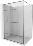 Mexen Kioto Du&scaron;isein Walk-in 140 x 200 cm, must muster 8 mm, kroom - 800-140-101-01-78, 140 x 200 cm