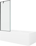 Mexen Cubik ristk&uuml;likukujuline vann 160 x 70 cm koos katte ja 1-osalise 70 cm varikatusega, must muster - 550316070X9507007070, 160 x 70 cm