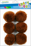 Villapomponid 4cm pruun 6tk - Craft with Fun