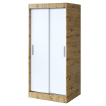 L&uuml;kandkapp riiulite ja riidepuudega Belvedo Gold Artisan Oak / Matt White 90 x 200 cm komplekt