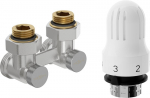 Mexen G04 kahe toruga termostaatiline komplekt DN50, nurkne 1/2"x3/4", nikkel - W911-012-948-01, G 1/2" x G 3/4"