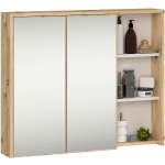 Rippuv vannitoakapp peegliga Vami W90 2D 3P LO, pruun