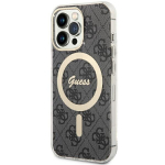 Guess GUHMP13LH4STK iPhone 13 Pro / 13 6,1 musta/musta spalvos dėklas 4G MagSafe