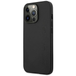 AMG AMHCP14LDOLBK iPhone 14 Pro 6.1 musta / musta nahkine dėklas su kar&scaron;tu įspaudu