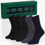 Meeste pikkade puuvillaste sokkide komplekt Peterson kinkekarbis, mustad, tumesinised ja hallid, 5 paari, 40&ndash;45, 40-45