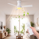 Vaikne laeventilaator, LED, 3 labaga, sobib nii talvel kui ka suvel kasutamiseks, ideaalne elutuppa/magamisttuppa, valge