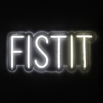 LED-neoonkirjaga silt Shots Fist It dekoratiivne seinavalgusti 40x28 cm